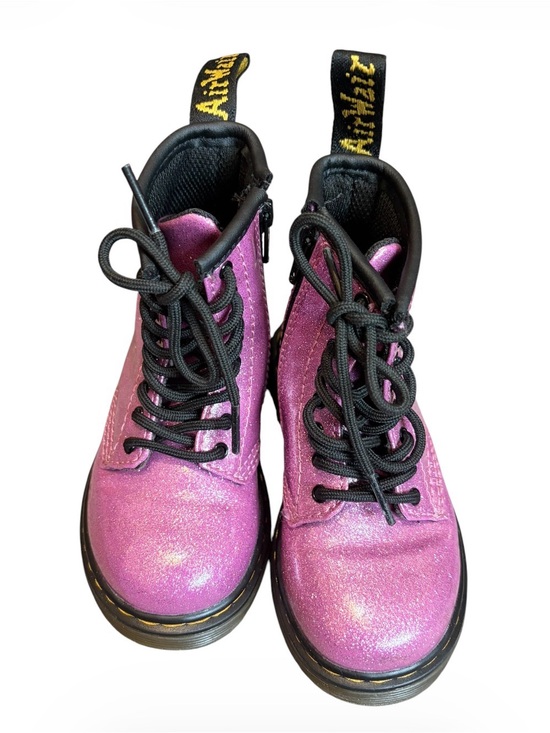Dr. Martens Other - Dr. Martens 1460 Glitter Pink Toddler Boots 8-Eye Lace-Up Side Zip Size 7